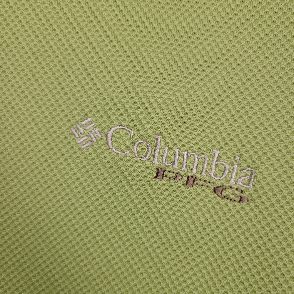 Columbia PFG Vented Green Golf Fishing Sport Dad Father Vacation Polo - Picture 3 of 9